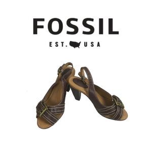 Fossil Brown Leather Sandals.  Sz 8.5